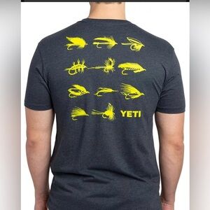 YETI Fly Lures Short Sleeve T-Shirt‎ Charcoal Gray Medium